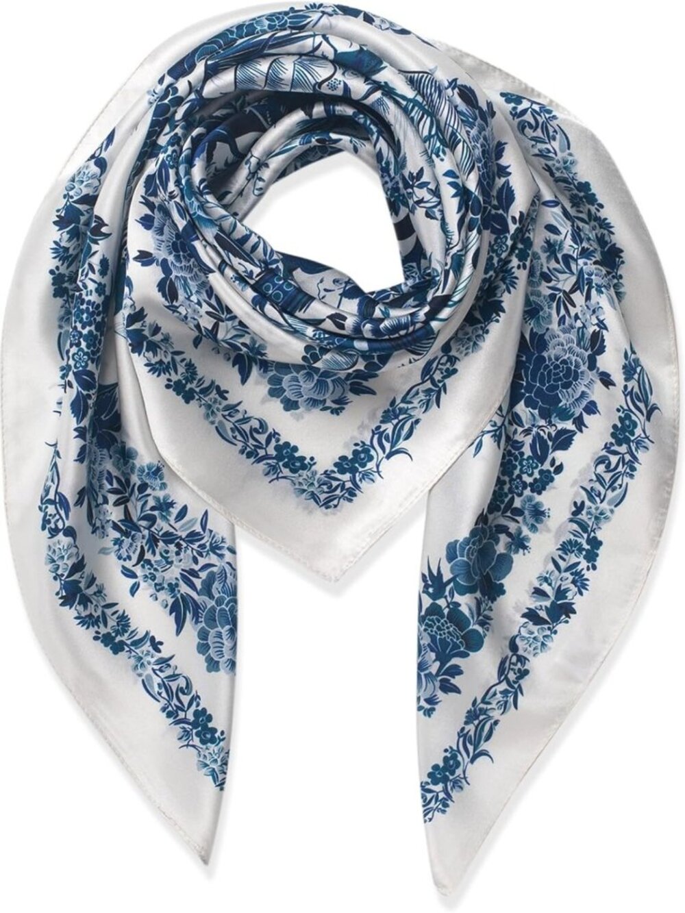 Luxurious 100% Mulberry Silk Scarf - Large 35" Square Lightweight Headwrap